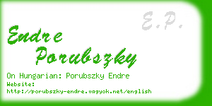 endre porubszky business card